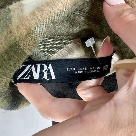 ZARA Wool Blend Plaid Tartan
Overshirt Jacket Shirt button up size S - Picture 11 of 13